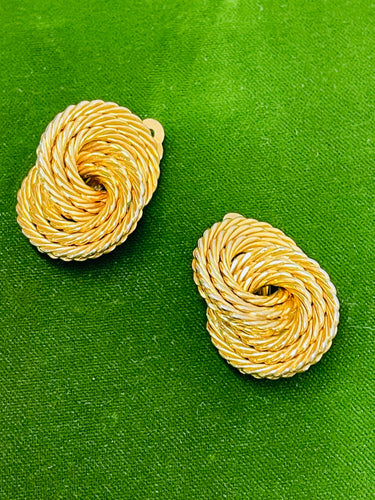 Gold Twisted Circles Clip On Earrings Devil's Details